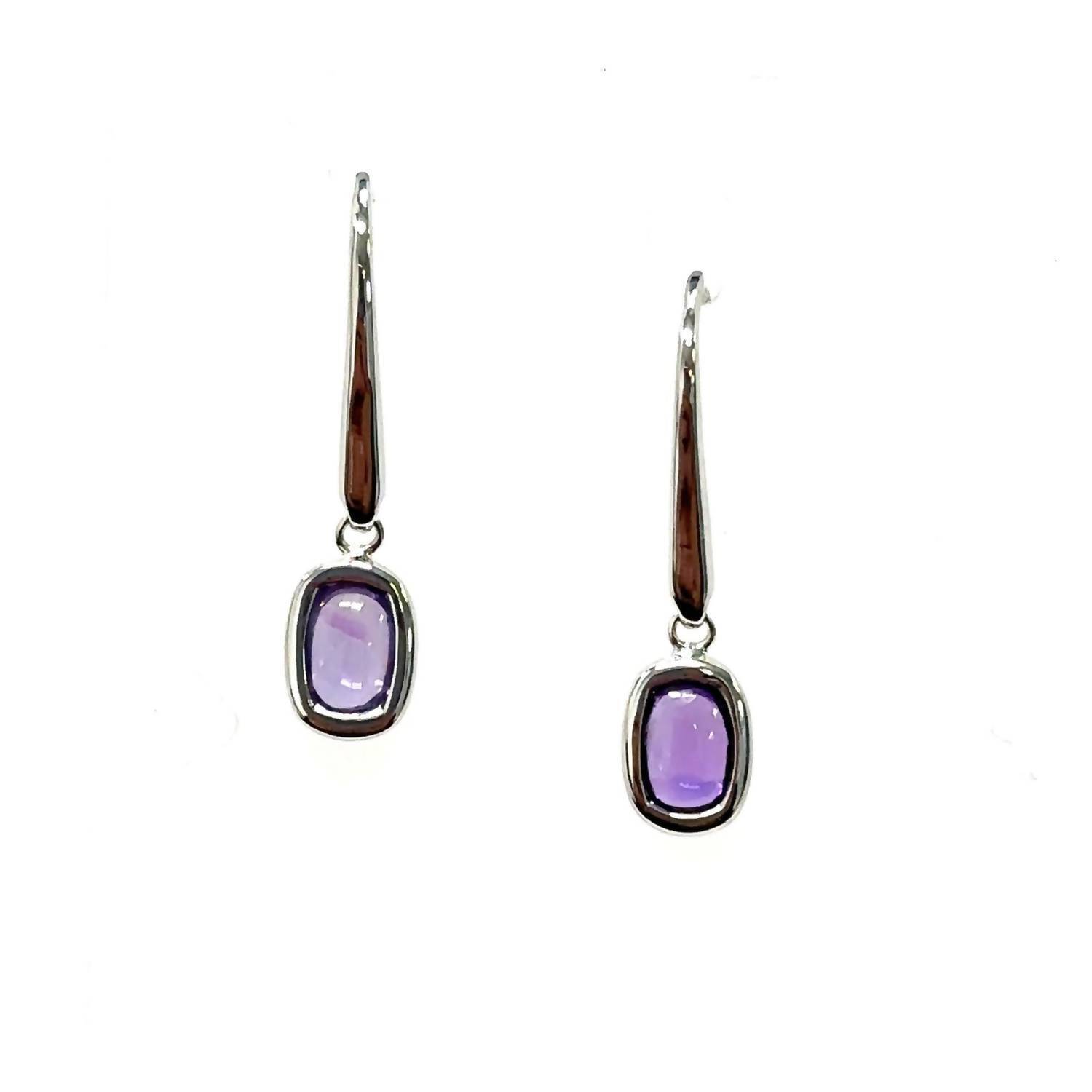 New Aamiaa Color Candy Collection Earrings With 6x4 Cushion-Cut Amethyst In Silv